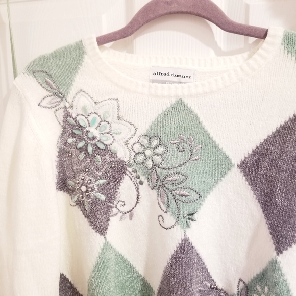 ALFRED DUNNER PXL Vintage Mint Sweater - Picture 3 of 11
